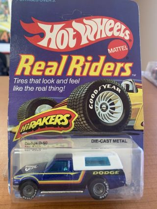 Hot Wheels Hi - Rakers Dodge D - 50 Pickup Truck Real Riders Grey Hubs 4353 1982