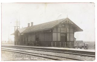 C.  U.  Williams Rppc Railroad Station & Depot At Sibley,  Illinois.  Ford County.
