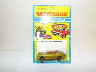 Matchbox Early S/f No.  69 - A Rolls Royce Silver Shadow Gold,  Black Base,  Miblister