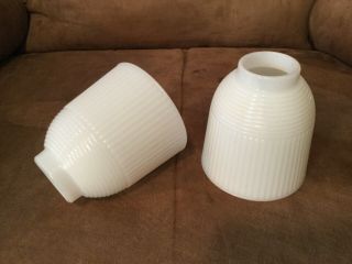 2 Vintage 4” Milk Glass Lamp Shade.