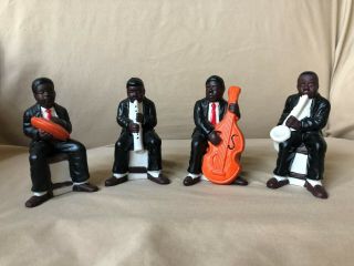 Vintage 4pc Black Americana Jazz Figurine Set