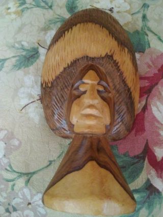 African Ironwood Carving,  8 7/8 " X 4 1/2 ",  A Heavy,  Well Carved Bust,  Rich Tones