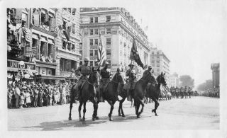 World War I Victory Parade Washington Dc Photo Soldiers On Horses With Flags