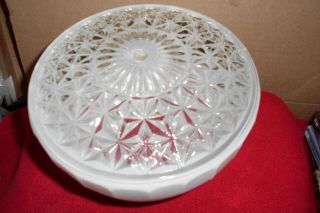 Vintage Mid - Century Glass Flush Mount Ceiling Light Fixture Cover Shade 8 "