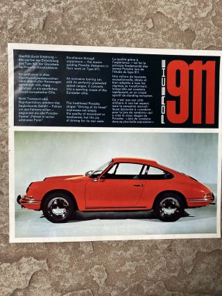 1965 Porsche Early 911 Sales Brochure - German - English - French