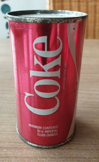 Coca Cola Can From Uk,  156 Ml Small Airline Can.  Version 5 Metallic Flat Top