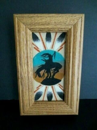 Navajo Sand Painting End Of Trail Box By F.  Yazzie