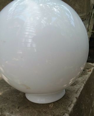 Vintage 11 " Opaline White Glass Globe Lamp Shade 4 " Fitter
