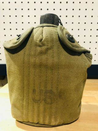 Ww2 Us Army Canteen With Cover.  Dated 1944. ,  World War 2