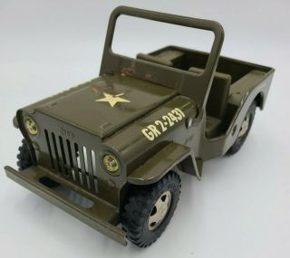 Vintage 1960s Tonka Toys Willys Universal Military Army Jeep Gr2 - 2431