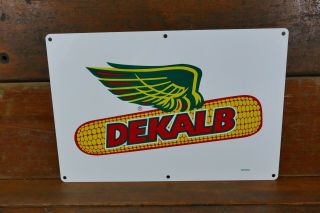 Vintage Nos Dekalb/asgrow Double Sided Chicken Feed Poultry Farm 24 " Metal Sign
