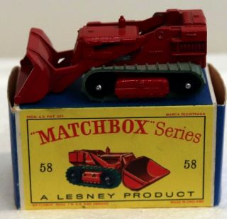 Dte Lesney Matchbox Regular Wheels 58 - 2 Red Drott Excavator W/silver Motor Niob