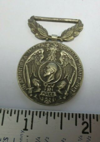 Romania Royal Military Medal Balkan War Carpathians And Danube 1913 (no Ribbon)