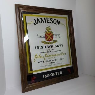Vintage John Jameson & Son Irish Whiskey Pub Bar Mirror Advertising Liquor
