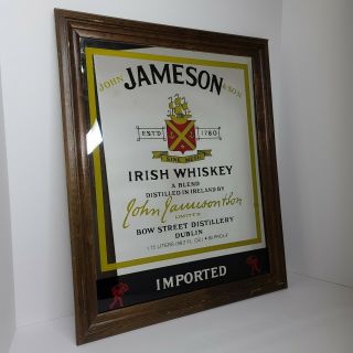 Vintage John Jameson & Son Irish Whiskey Pub Bar Mirror Advertising Liquor 2