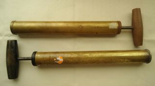 Two Vintage Brass Hand Pumps For Lamps & Lantern Coleman Style