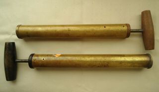 Two Vintage Brass Hand Pumps For Lamps & Lantern Coleman Style 2
