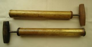 Two Vintage Brass Hand Pumps For Lamps & Lantern Coleman Style 3