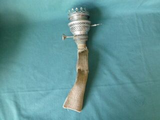 Antique Nickel Plated Hasag Oil Lamp Burner With Lifter