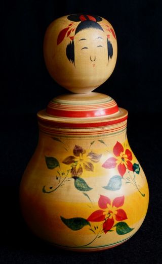 16.  5cm (6.  5 ") Japanese Nemariko Kokeshi Doll : Signed Minoru Sato 1932
