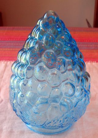 Blue Glass Grape Cluster Bunch Lamp Shade Or Fun Hanging Vase