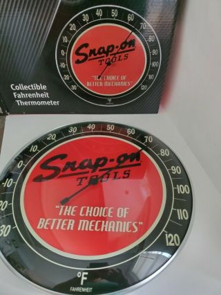 Snap - On Tools Collectible Fahrenheit Thermometer Wall Mount 12 " Round Red Black
