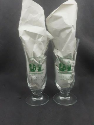 2 Great Raffles Hotel Singapore Sling Drink Cocktail Glasses 7 " Tall