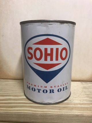 Vintage Sohio 1 Qt Quart Motor Oil Can