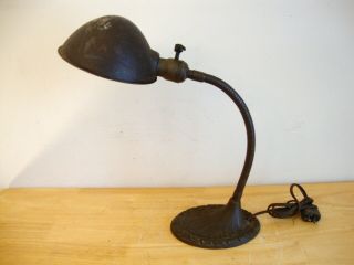 Vintage Aladdin 50 Cast Iron Goose Neck Desk Lamp - Art Deco - Steampunk