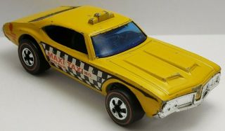 Maxi Taxi Olds 442 - Yellow,  1976 Hk,  Vintage Hot Wheels W/ Redline Wheels
