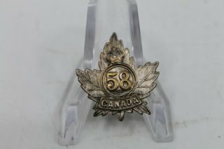 Ww1 Canadian Cef 58th Battalion Collar Badge Single 2