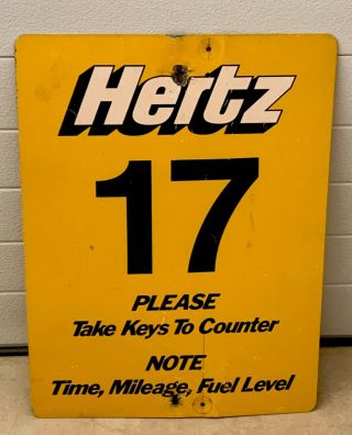 Hertz Rental Sign Soda Advertising Gas Oil Transportation 24 " X18 " Shelby Ford