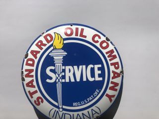 Vintage Porcelain Standard Oil Company Service Gas And Oil Sign