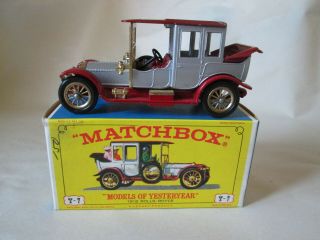 Matchbox Models Of Yesteryear 1912 Rolls - Royce Car Y - 7 England (red Ribbed Top)