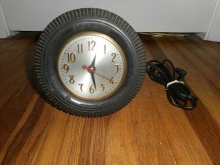 Vintage Mohawk Tires Gas Station Rubber Tire Advertising Clock -