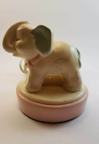 Vintage Ceramic Baby Elephant Night Light With 6ft Cord -