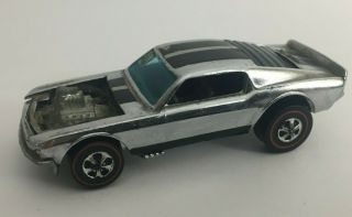 1970 Hot Wheels Mustang Boss Hoss Redline Chrome