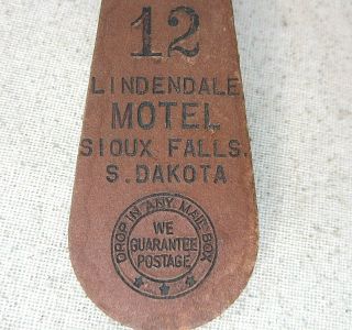 Vintage Lindendale Motel Key Sioux Falls South Dakota With Old Wooden Fob