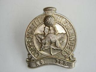 Canada Cadet Cap Badge Coppercliff Highlanders Cadet Corps No.  765 1,  Cd.  49