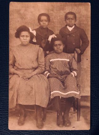 1904/18 Rppc Postcard African American Black - - Sibling Portrait In Dress Clothes