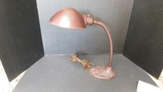 Vintage Faries Mfg Co Cast Iron Desk Lamp Goose Neck D - 950 Circa 1930 ' s Art Deco 2