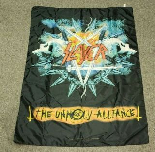 Slayer - 2006 The Unholy Alliance Banner/flag? 41 " X 30 " Made In Italy Polyester