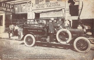 Vintage Postcard Texarkana Arkansas Pumping Engine Fire Hose Wagon Ark Chemical
