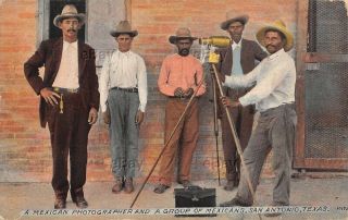 Vintage Postcard Mexican Photographer Camera Early Texas 1916 San Antonio Photo