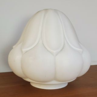 Vtg Antique Art Deco Tulip Acorn Shape White Milk Glass Ceiling Light Shade