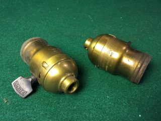 Two Vintage General Electric Paddle Switch Fat Boy Light Lamp Sockets