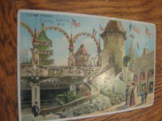 Luna Park Coney Island N.  Y.  The Slide Un - Mailed H - T - L Hold To Light Postcard