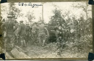 Real Photo Pc: Candid Image Of 32nd Div.  Engineer & Artillerymen In The Argonne