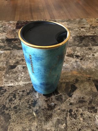 Starbucks Mermaid Siren Song Ceramic Double Wall Coffee Mug Tumbler 2016 Blue
