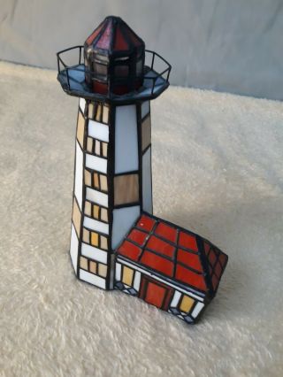 Tiffany Style Stained Glass Lighthouse Light,  Hometrends